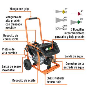 Hidrolavadora de 4000Psi con motor a gasolina - TRUPER