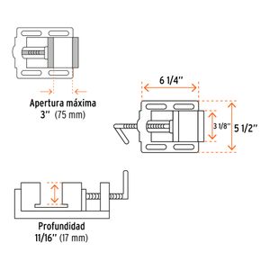 Prensa plana para banco de 3" - TRUPER
