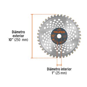 Disco de sierra de 10" para motoguadaña - TRUPER