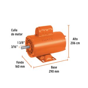 Motor eléctrico monofásico de 1HP - TRUPER