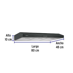 Campana extractora de 80cm negra de pared - FOSET