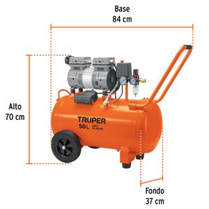 Compresor de aire silencioso de 1HP, 50L - TRUPER