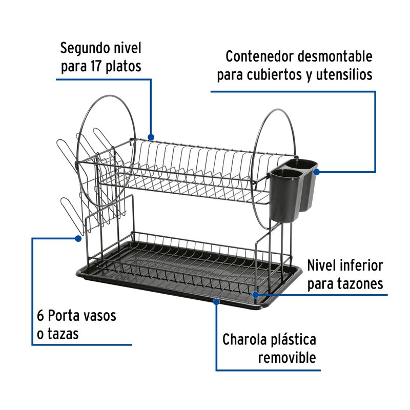 Escurridor-de-platos-negro-con-2-niveles