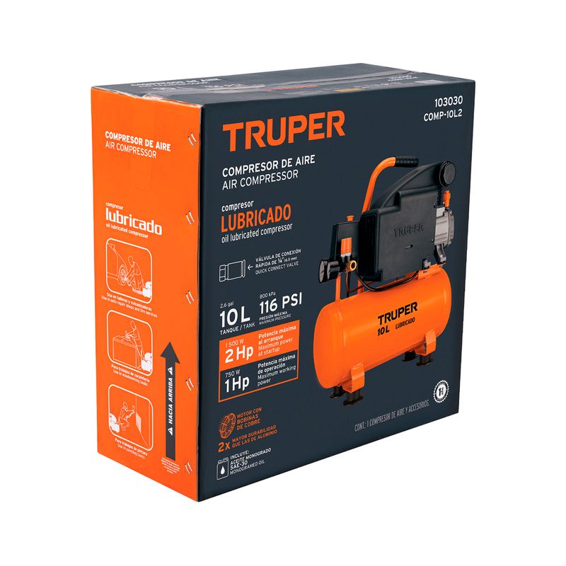 Compresor-lubricado-de-aire-de-1HP-10L