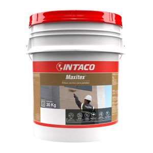 Estuco acrílico MAXITEX para paredes de 30 kg Blanco. - INTACO