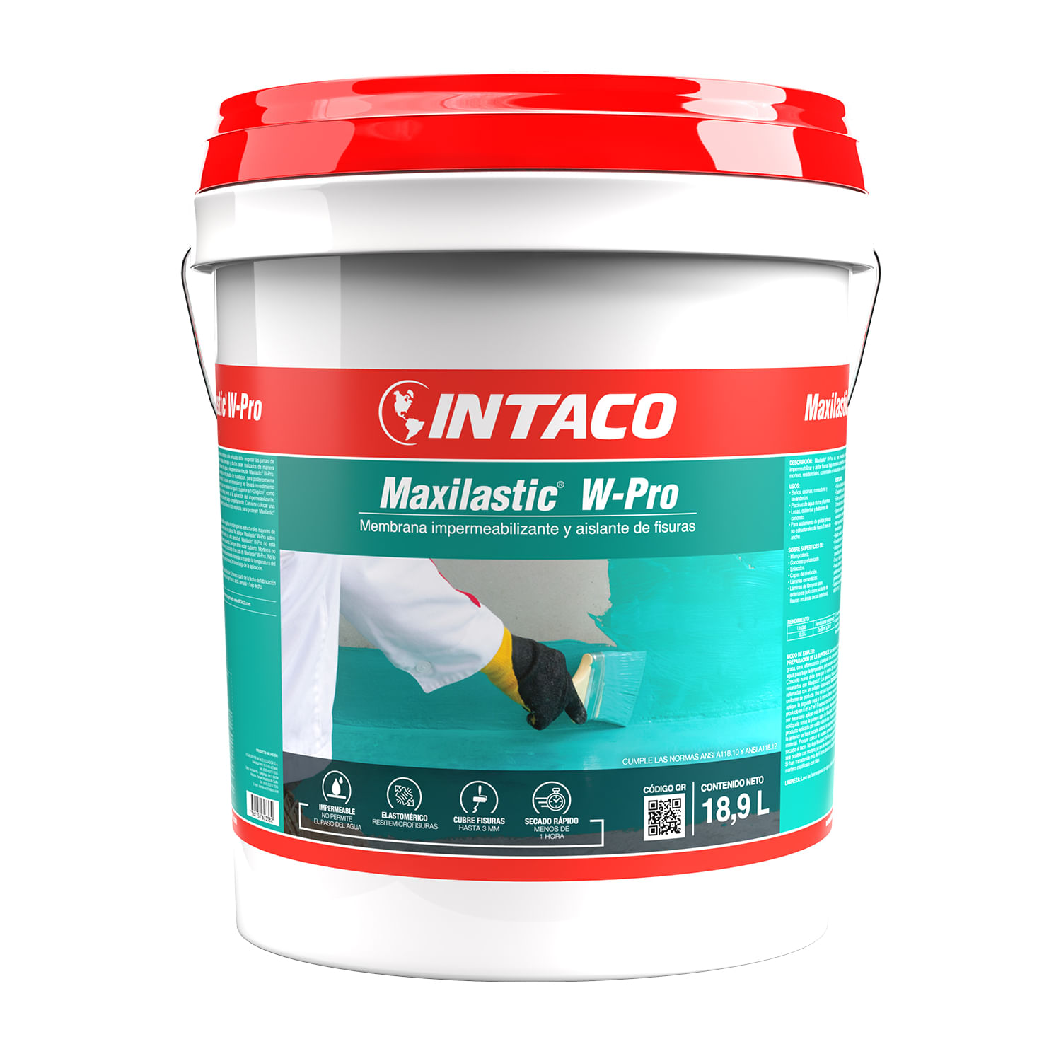 Impermeabilizante MAXILASTIC W-PRO Verde elastomérico aislante de fisuras.