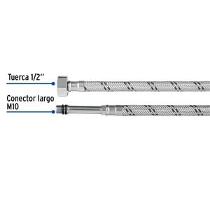 Manguera de abasto, 1/2" x M10, 55cm para lavabo - FOSET