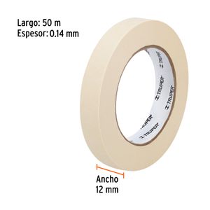 Cinta masking tape de 1/2" x 50 m - TRUPER