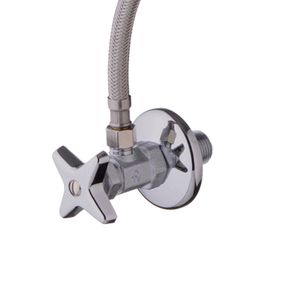 Conjunto Llave Angular Metálica con Manguera Flexible 12" para Lavabo - FV