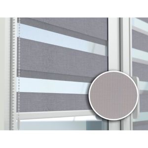 Persiana enrollable tipo Zebra Gris de 1,20m x 1,60m. - PLASTILISTO