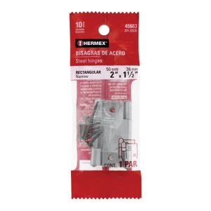 Bolsa con dos bisagras rectangulares de 2" x 1 1/2" - HERMEX