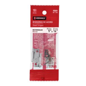 Bolsa con dos bisagras rectangulares de 1" x 7/8" - HERMEX