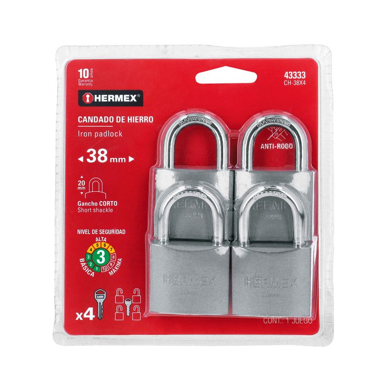 Juego-de-candados-de-hierro-4-piezas-de-38mm