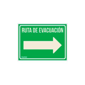 Letrero de "Ruta de evacuación" (derecha) - TRUPER