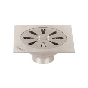 Rejilla cuadrada de 4" x 4", cromo de acero inoxidable - FOSET