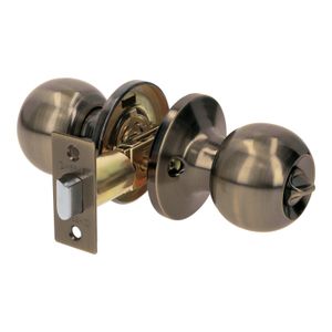 Cerradura con acabado latón antiguo para baño - HERMEX