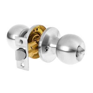 Cerradura con acabado cromo mate para baño - HERMEX