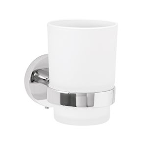 Portavaso cepillero con acabado cromo de la linea TUBIG