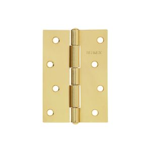 Bolsa con dos bisagras rectangulares de 4" x 2 3/4", de acero latonado - HERMEX