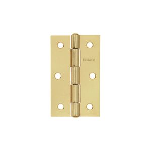 Bolsa con dos bisagras rectangulares de 3 1/2" x 2 1/8", de acero latonado - HERMEX