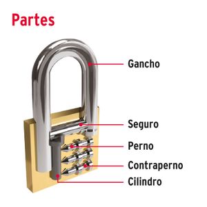 Juego de candados de hierro, 4 piezas de 38mm - HERMEX