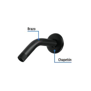 Brazo de ducha de 17cm con acabado negro mate - FOSET