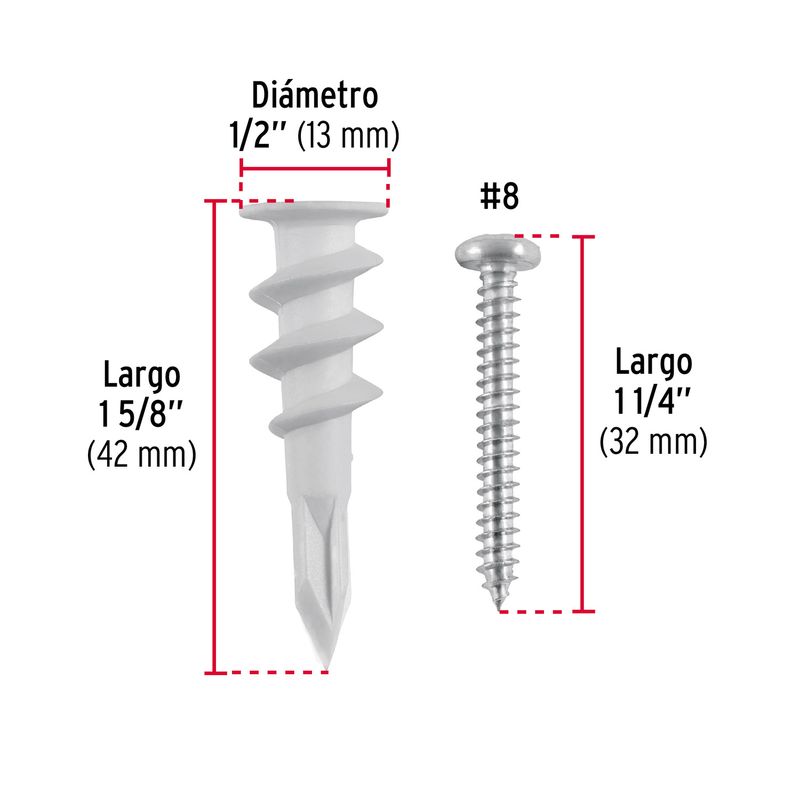 Juego-de-tacos-y-tornillos-de-1-2--para-yeso