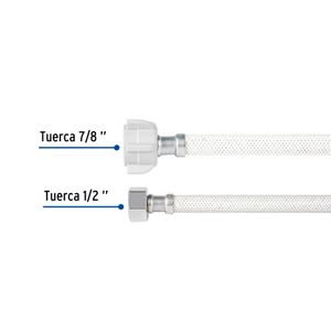 Manguera de abasto de 1/2" x 7/8" y 60cm de largo, de vinilo blanco - FOSET