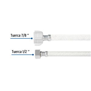Manguera de abasto de 1/2" x 7/8" y 50cm, de vinilo blanco - FOSET