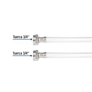 Manguera de abasto de 3/4" x 3/4" y 180cm de largo, de vinilo blanco - FOSET