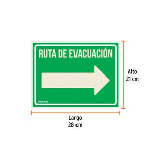 Letrero de "Ruta de evacuación" (derecha) - TRUPER