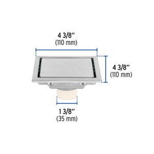 Rejilla cuadrada de 4 3/8" x 4 3/8" anti olor - FOSET