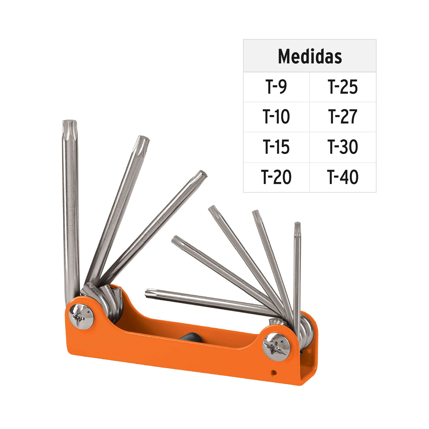 Juego de llaves torx de 8 piezas, tipo navaja