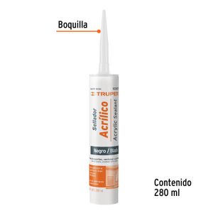 Sellador acrílico negro de 280ml - TRUPER