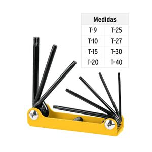 Juego de llaves torx tipo navaja, 8 piezas - PRETUL
