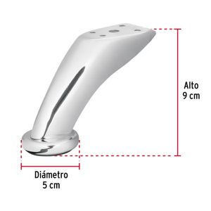 Pata para mueble con capacidad de 100kg, 9 x 5cm - HERMEX