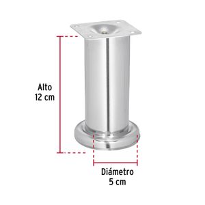 Pata para mueble con capacidad de 100kg, 12 x 5cm - HERMEX