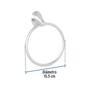 Toallero de argolla con acabado cromo - FOSET