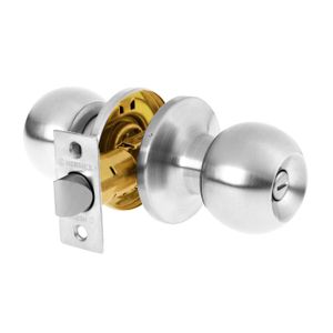 Cerradura con acabado cromo mate para baño - HERMEX