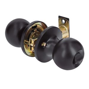 Cerradura con acabado negro mate para baño - HERMEX