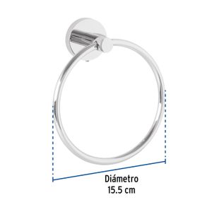 Toallero de argolla con acabado cromo de la linea TUBIG - FOSET