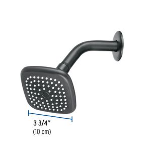 Ducha cuadrada de 3 3/4" con acabado negro mate - FOSET