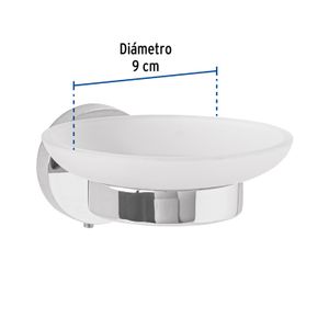 Jabonera cromo con plato de la linea TUBIG - FOSET