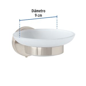 Jabonera satín con plato de la linea TUBIG - FOSET