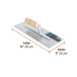 Llana de 14" x 5" de corte recto, 10 remaches - TRUPER