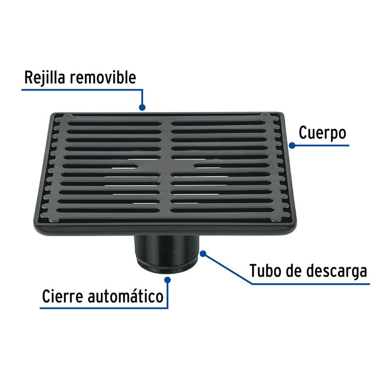 Rejilla-cuadrada-de-6--x-6--negra-de-acero-inoxidable