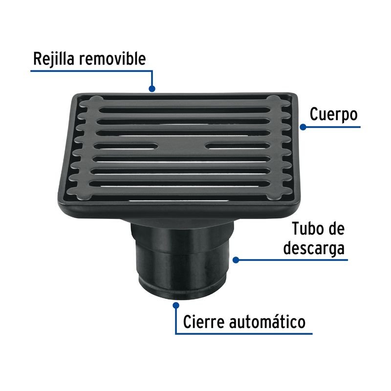 Rejilla-cuadrada-de-4--x-4--negra-de-acero-inoxidable
