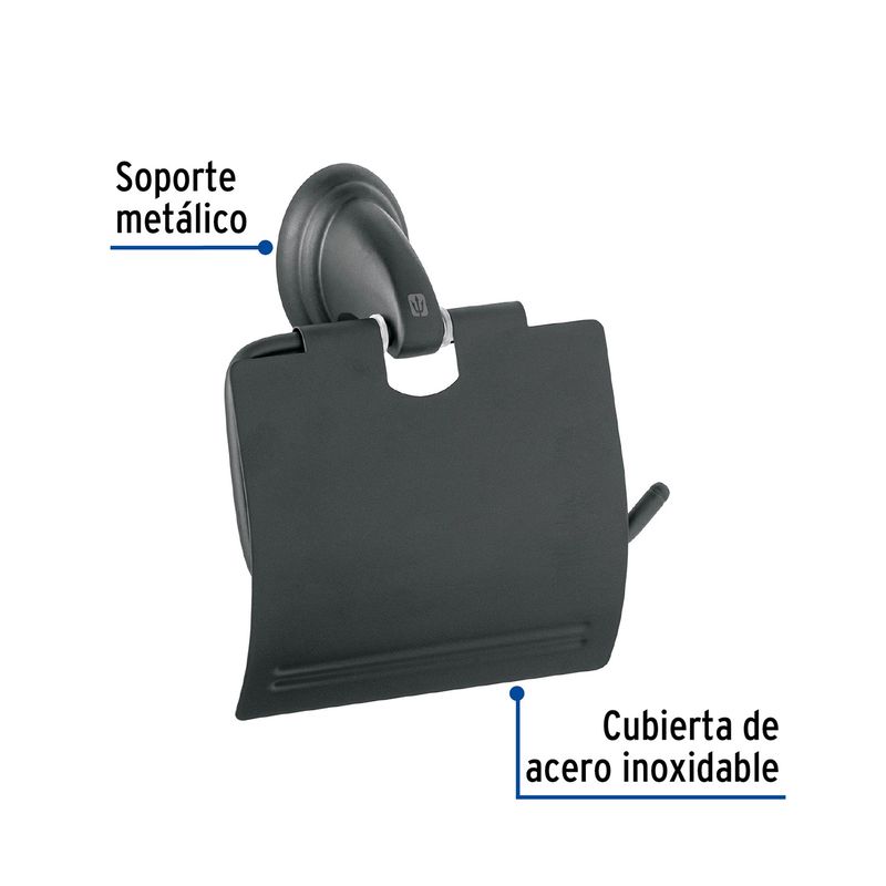 Porta-rollo-con-acabado-negro-mate
