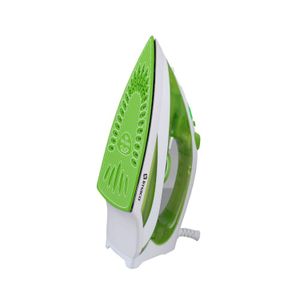 Plancha de ropa a vapor con base antiadherente Blanca con Verde. - IMACO