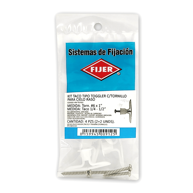 Kit-de-taco-y-tornillo-TOGGLER-de-1-4---1-2---6x1-para-instalar-Gypsum.